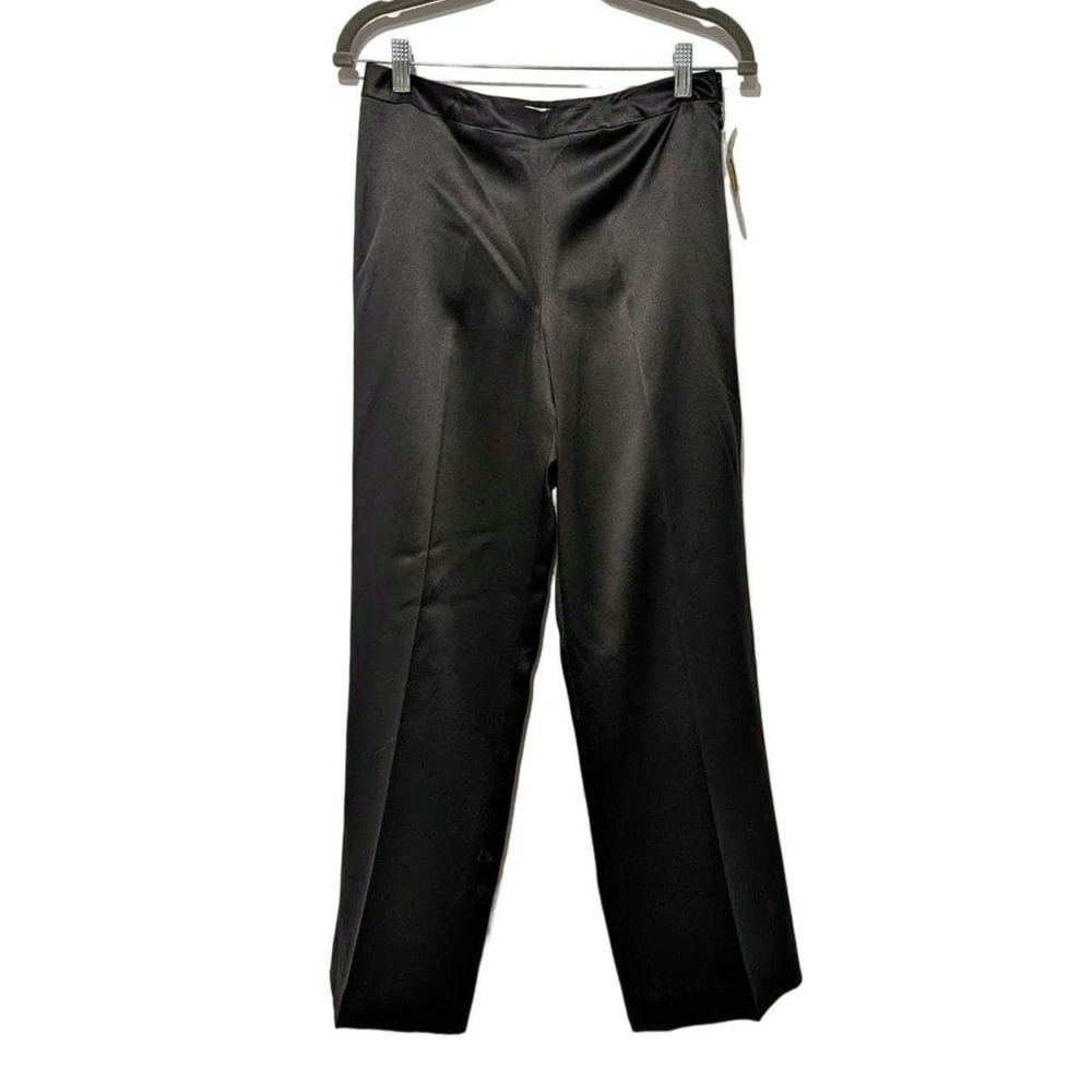 100% Pure Silk Black Trousers Pants Boss Babe CEO Fashion